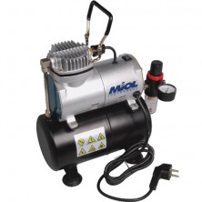 Компрессор безмасляный поршневой с ресивером для аэрографии MIOL 81-125